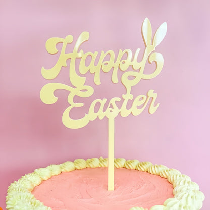 10-Piece Set of Elegant Easter Cake Toppers – Gold Acrylic "Happy Easter" Decorations with Bunny &amp; Egg Designs, Perfect for Party Cakes and Festive Table Settings(Style 8)