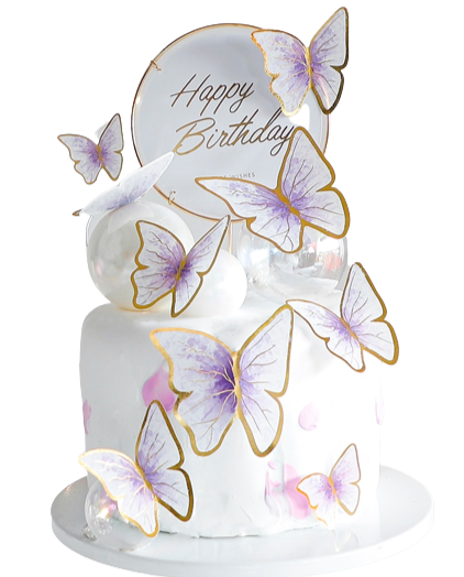 Butterfly Cake Toppers – 3D Decorative Picks for Birthday, Wedding & Party Cakes
