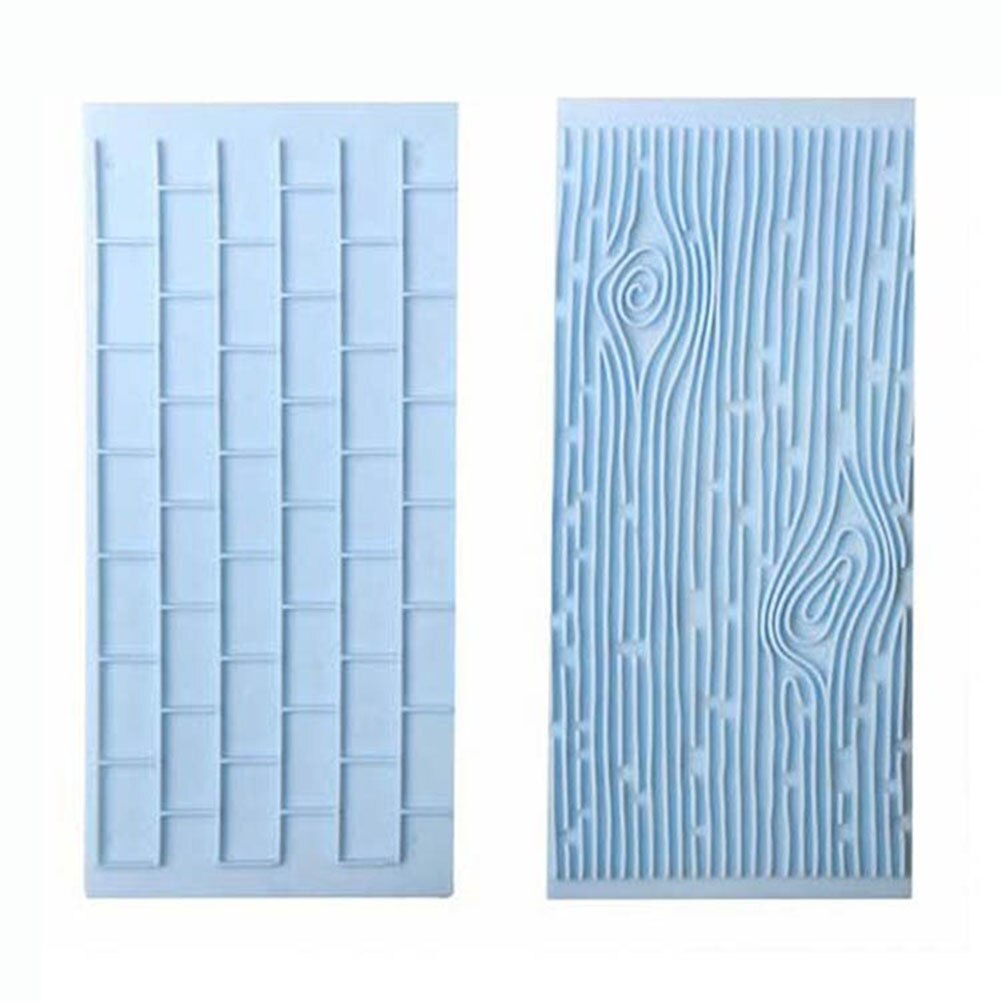 2pcs/set Stone Tree Bark Shape Embossed Bake Tool Silicone Texture Embossed Mold Fondant Cake Cupcake Decor DIY Mold Tools