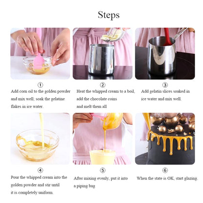 15g Edible Gold Powder Mousse Cake Fondant Macaron Chocolate Glitter Powder Silver Powder Baking Cake Color Decorating Tools