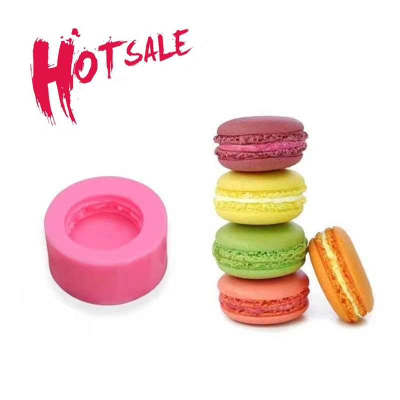 3D Silicone Mold Macaron Shape DIY Soap Chocolate Molds Fondant Candy Mould 3D Macaron Silicone Mold Cake Decorating Baking Tool