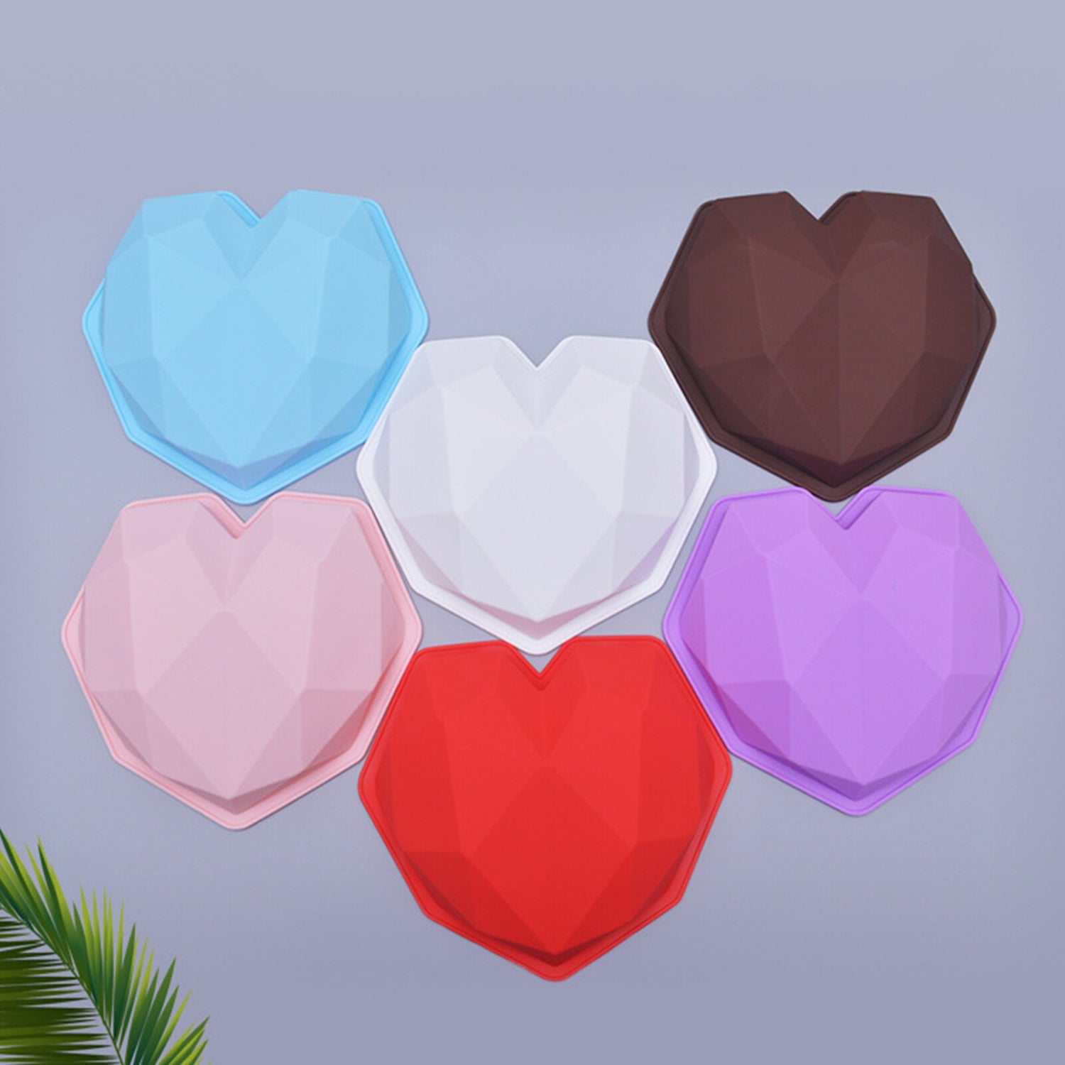 3D Diamond Love Heart Food Grade Mold Shaped Silicone With Dessert Decorating Cakes Mould For Birthday Fondant Chocolate Baking