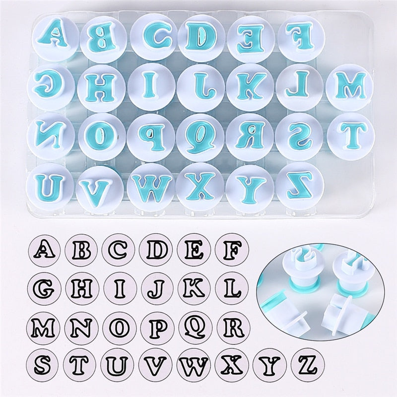 Baking Pastry Mold Letter Fondant Cookie Chocolate Biscuit Cutter Upper&amp;amp;Lowercase Alphabet and Number DIY Cake Decorating Tools