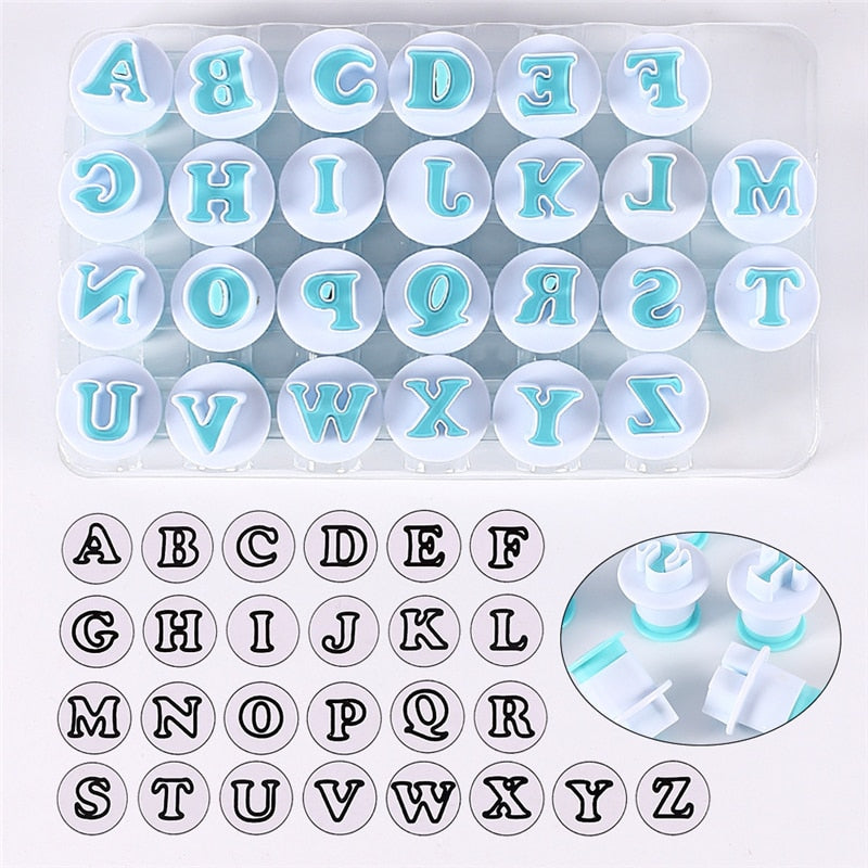 Baking Pastry Mold Letter Fondant Cookie Chocolate Biscuit Cutter Upper&amp;amp;Lowercase Alphabet and Number DIY Cake Decorating Tools