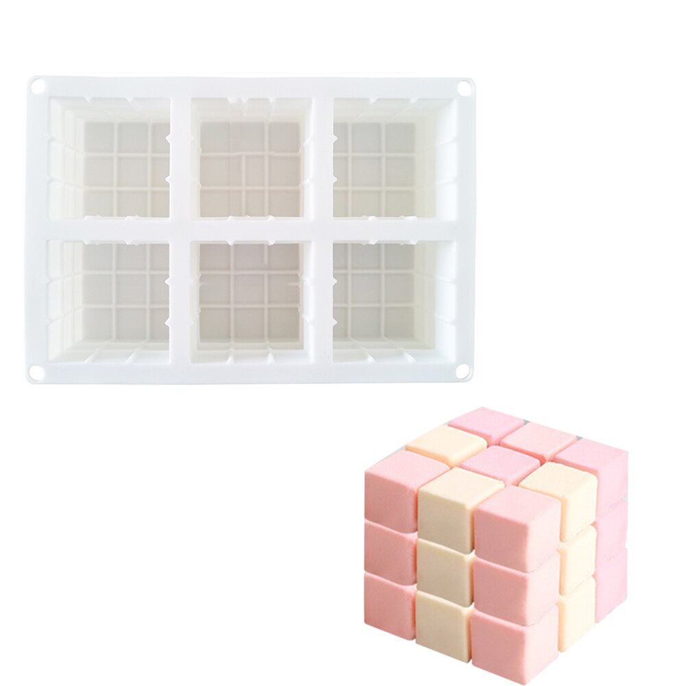 6/15 Cavities 3D Cube Baking Cake Mold Silicone Square Bubble Dessert Molds Cake Tray Kitchen Bakeware Candle Plaster Mould