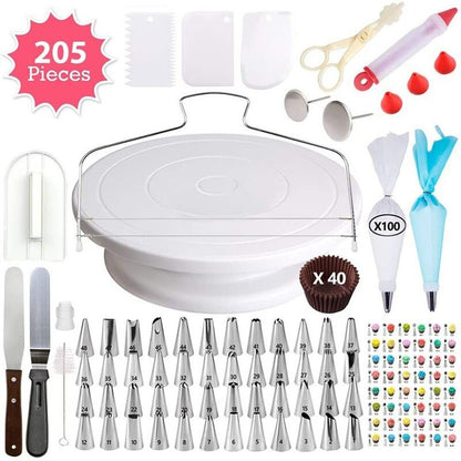 Cake Turntable Cake Decorating Tools Kit Rotary Table Baking Tool Piping Nozzle Piping Bag Set Baking Supplies Sets