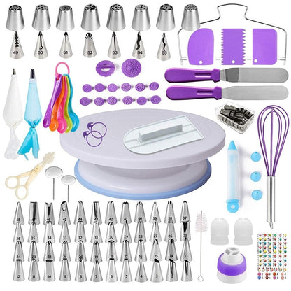 Cake Turntable Cake Decorating Tools Kit Rotary Table Baking Tool Piping Nozzle Piping Bag Set Baking Supplies Sets