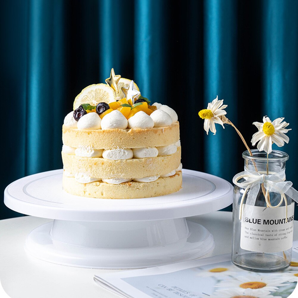 Plastic Cake Decoration Table Anti-skid Cake Stand Nontoxic Cake Display Decoration Turntable Lightweight for Baking Supplies