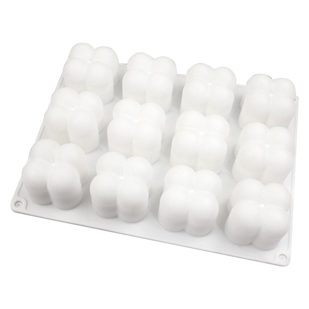 6/15 Cavities 3D Cube Baking Cake Mold Silicone Square Bubble Dessert Molds Cake Tray Kitchen Bakeware Candle Plaster Mould