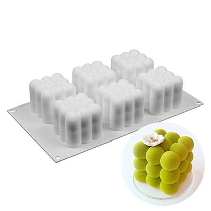 6/15 Cavities 3D Cube Baking Cake Mold Silicone Square Bubble Dessert Molds Cake Tray Kitchen Bakeware Candle Plaster Mould